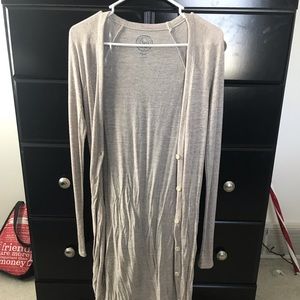 Long creme cardigan